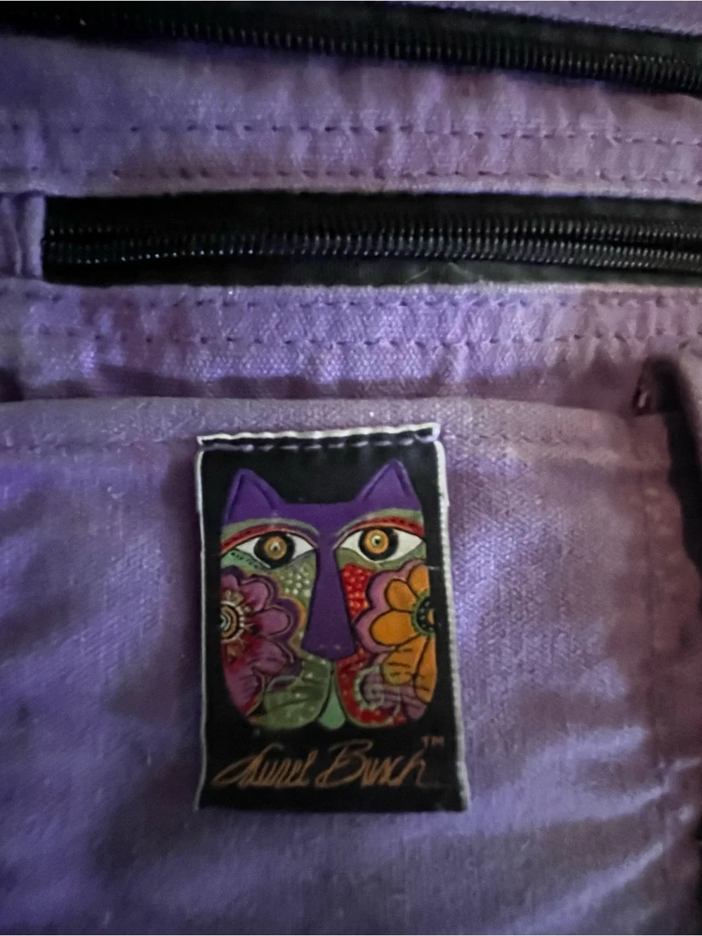 Laurel Burch Purple and Green Horse Panel Tote